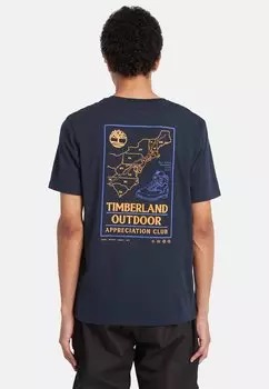 Футболка с принтом Timberland, темно-синий