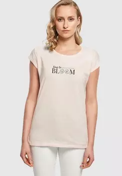Футболка с принтом TIME TO BLOOM EXTENDED SHOULDER Merchcode, розовый