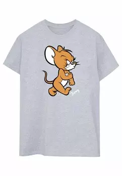 Футболка с принтом TOM AND JERRY ANGRY MOUSE ABSOLUTE CULT, серый