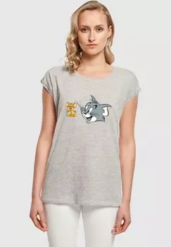 Футболка с принтом TOM AND JERRY-SIMPLE HEADS ABSOLUTE CULT, светло-серый