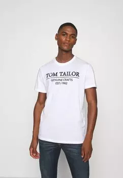 Футболка с принтом TOM TAILOR, белый