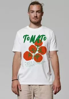 Футболка с принтом TOMATO watapparel, белый