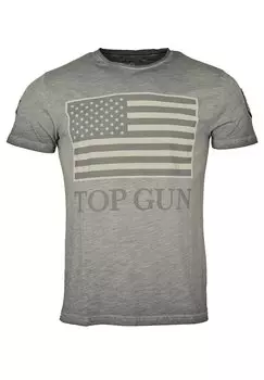 Футболка с принтом TOP GUN, антрацит