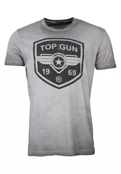 Футболка с принтом TOP GUN, серый