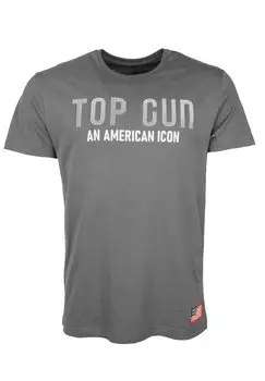 Футболка с принтом TOP GUN, серый