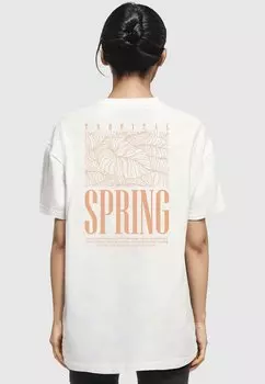 Футболка с принтом TROPICAL SPRING Merchcode, белый