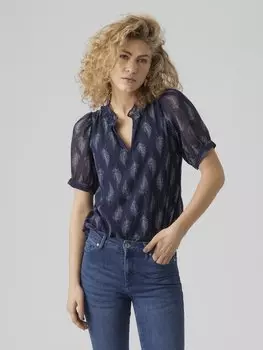 Футболка с принтом Vero Moda, темно-синий
