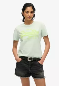 Футболка с принтом VINTAGE LOGO NEON Superdry, серый