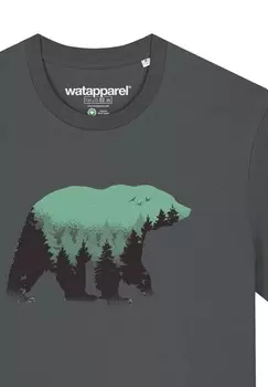 Футболка с принтом WALDBR watapparel, антрацит
