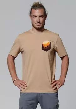 Футболка с принтом watapparel, бежевый
