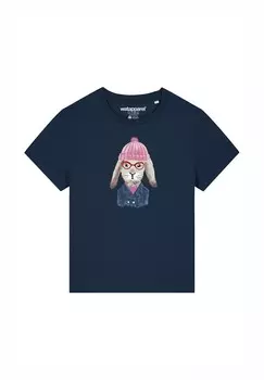 Футболка с принтом watapparel, темно-синий