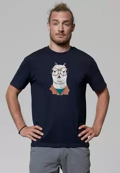 Футболка с принтом watapparel, темно-синий