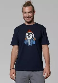 Футболка с принтом watapparel, темно-синий