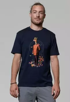 Футболка с принтом watapparel, темно-синий