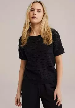 Футболка с принтом WE Fashion, черный