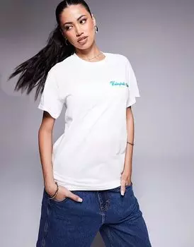 Футболка с принтом волейбола белого цвета River Island