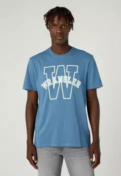 Футболка с принтом Wrangler, синий деним