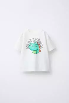 Футболка с принтом ZARA, белый