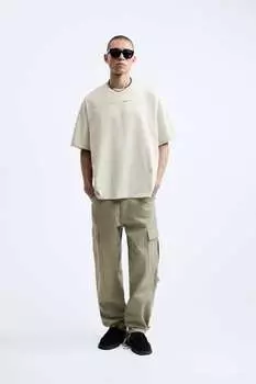 Футболка с принтом ZARA, серый