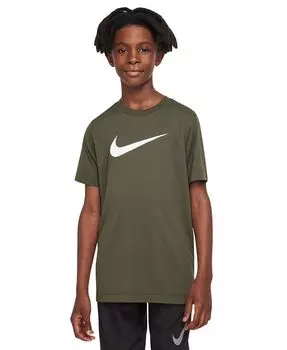 Футболка с рисунком Big Boys Dri-FIT Legend Nike, хаки