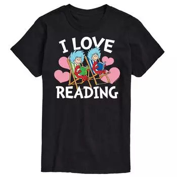 Футболка с рисунком Big & Tall Dr. Seuss I Love Reading License, черный