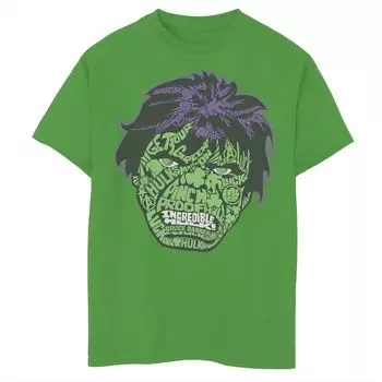 Футболка с рисунком лица Marvel Hulk Luck Icons для мальчиков 8–20 лет Marvel