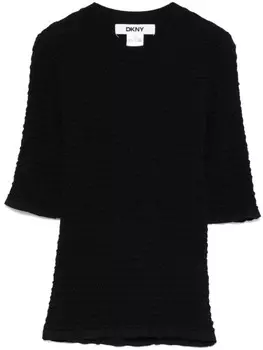 Футболка с рюшами DKNY, черный