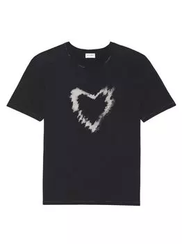 Футболка с сердечком Saint Laurent, нуарный