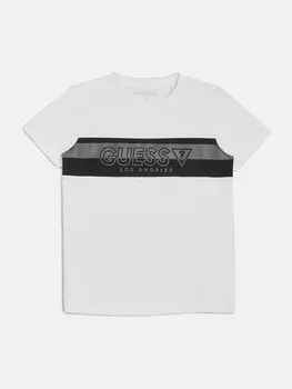 Футболка с сетчатым логотипом (7–16) Guess Factory, цвет Pure White