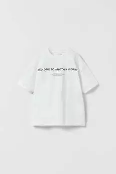 Футболка с слоганом ZARA, экру