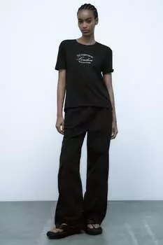 Футболка с слоганом ZARA, черный