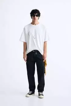 Футболка с текстом Zara, белый