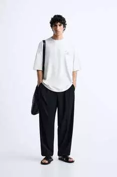 Футболка с текстом Zara, серый