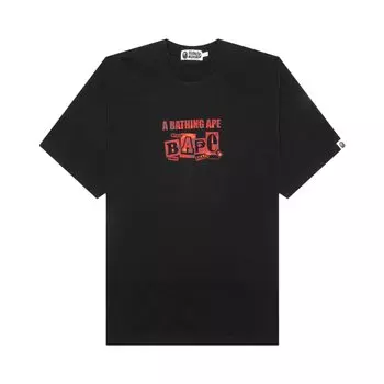 Футболка с текстовым рисунком BAPE, Черная