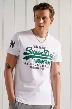 Футболка с винтажным логотипом Superdry, белый