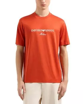 Футболка с вышитым логотипом Emporio Armani, оранжевый