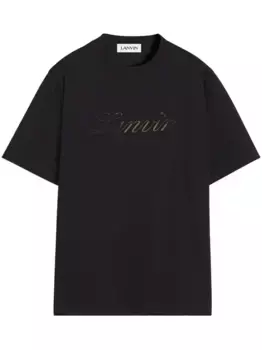 Футболка с вышитым логотипом Lanvin, черный