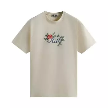 Футболка с вышивкой Kith Script, Sandrift