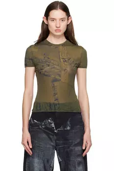 Футболка с зеленым принтом Blumarine