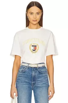 Футболка с золотым гербом Tommy Jeans, белый