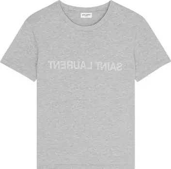 Футболка Saint Laurent Reverse T-Shirt 'Gris Chine/Naturel', серый