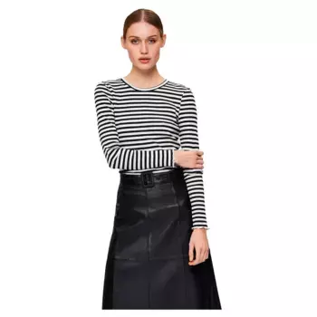 Футболка Selected Anna Stripe, черный