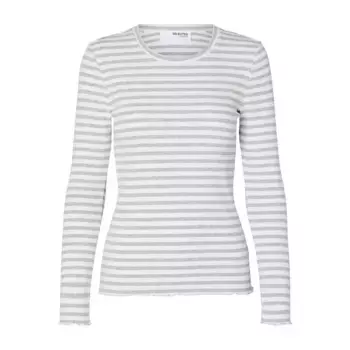 Футболка Selected Anna Stripe, серый