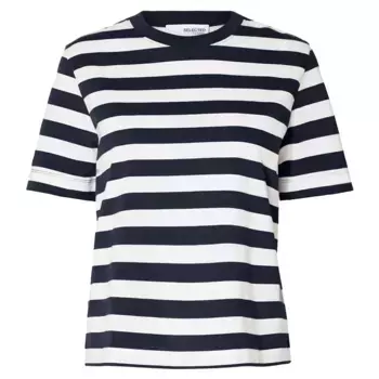 Футболка Selected Essential Striped Boxy, разноцветный