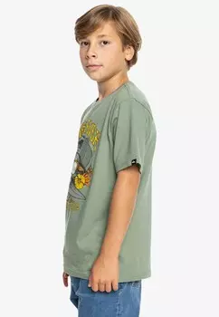 Футболка SKULL Quiksilver, зеленый