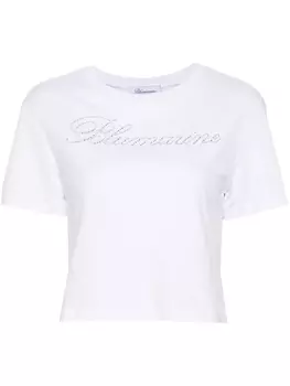 Футболка со стразами Blumarine, белый