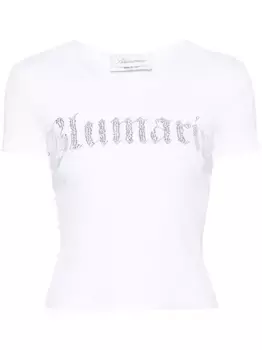 Футболка со стразами BLUMARINE, белый
