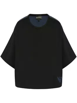 Футболка со вставками Emporio Armani, черный