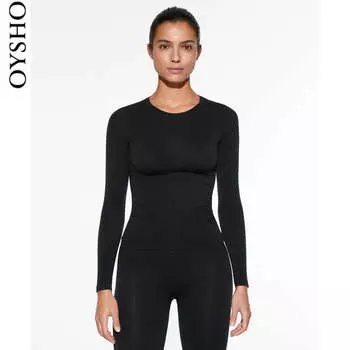 Футболка спортивная Oysho обтягивающая, черный