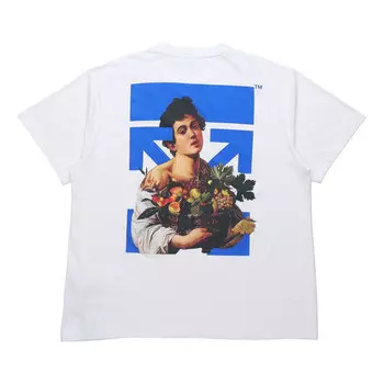 Футболка ss21 printing round neck pullover short sleeve loose fit white Off-White, белый